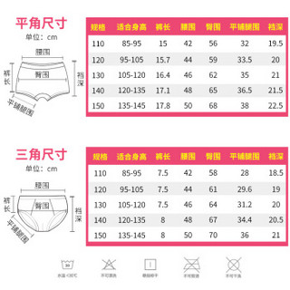 米菲女童内裤儿童短裤纯棉小童三角小学生中大童女孩平角四角底裤 4三角HY90025 160cm建议身高145-155cm