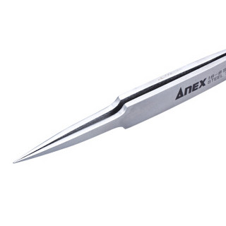 安力士牌(ANEX)进口精密不锈钢尖头直嘴镊子No.204元器件夹持 极尖细型115mm