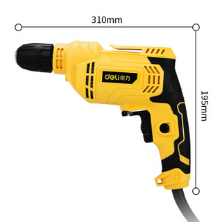 得力(deli) 电钻家用手电钻可调转速手枪钻电起子电动螺丝刀450W DL6283