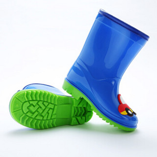 hugmii儿童雨鞋学生卡通雨靴宝宝胶鞋水鞋 蓝色恐龙 30码/20cm