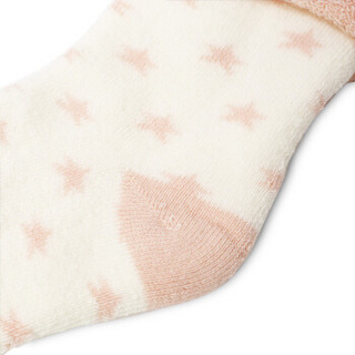 全棉时代 婴幼儿星星内毛圈提花袜 15cm（建议3-4岁）浅黄+丁香紫+浅粉 3双/袋