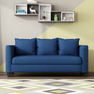 杜沃 沙发 布艺沙发现代简约小户型北欧客厅家具整装三人沙发懒人沙发可拆洗乳胶沙发 B1乳胶1.82米深蓝