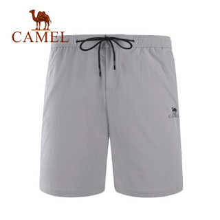骆驼（CAMEL）运动短裤男夏季五分裤透气跑步健身短裤休闲裤沙滩裤子T9S2T0112 灰色 XXL