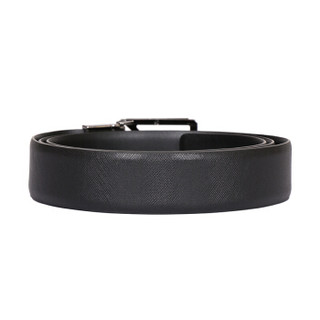 Ermenegildo Zegna 杰尼亚 男士黑色两面通用牛皮板扣式可旋转扣头腰带 BSFNA5 603B NER 黑色