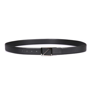 Ermenegildo Zegna 杰尼亚 男士黑色两面通用牛皮板扣式可旋转扣头腰带 BSFNA5 603B NER 黑色