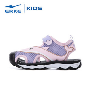 鸿星尔克（ERKE）童鞋女童户外沙滩鞋儿童运动鞋小童魔术贴夏天透气凉鞋 64119206065