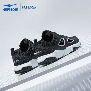 鸿星尔克（ERKE）儿童运动鞋男童鞋大童框子鞋跑鞋 63118203057 正黑/正白 34码