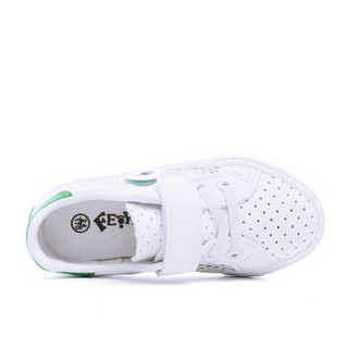 飞耀（FEIYAO）儿童网鞋男童女童休闲鞋 韩版超纤小白鞋A-1001 白绿 34