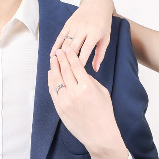 周六福 珠宝简约18K金钻石戒指情侣对戒求婚结婚 多彩 男款 21号