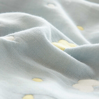 恒源祥 午睡空调被毛毯 纯棉三层纱布毛巾被全棉透气儿童夏凉盖毯子床单 彩云蓝120×150cm