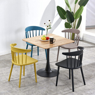 华恺之星餐椅北欧式简约家用餐厅咖啡椅凳子塑料休闲椅子HK905兰色