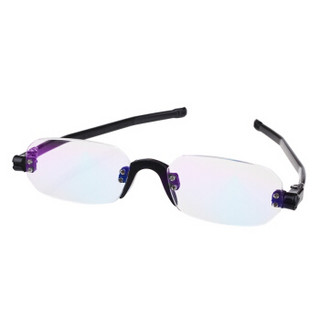 纳尼尼（NANNINI）时尚轻盈男女老花眼镜NF507防蓝光折叠便携老光镜防辐射商务无框老人眼镜 黑色 150度