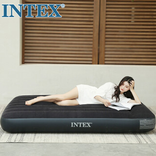 INTEX 2019年线拉款64141家用内置枕头充气床垫 户外气垫床 单人加厚折叠床99