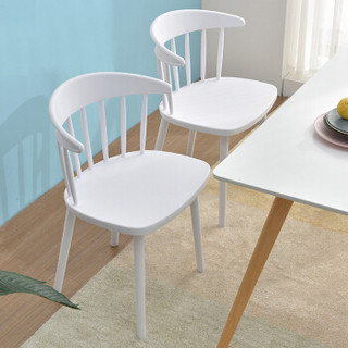 华恺之星餐椅北欧式简约家用餐厅咖啡椅凳子塑料休闲椅子HK905白色