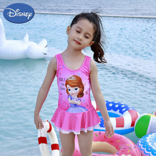 迪士尼（DISNEY）儿童泳衣 迪士尼列苏菲亚小公主系统 女童裙式泳装S19S2Q0072B 玫红色 120