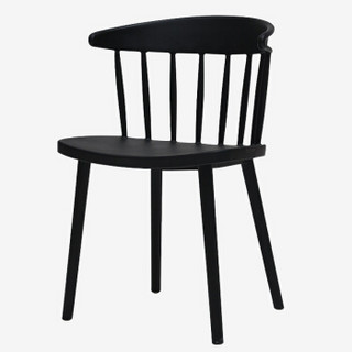 华恺之星餐椅北欧式简约家用餐厅咖啡椅凳子塑料休闲椅子HK905黑色