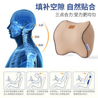 乐扣乐扣（LOCK&LOCK）汽车头枕颈枕 车载车用座椅垫颈枕  汽车用品记忆棉枕头座椅脖颈枕  米色