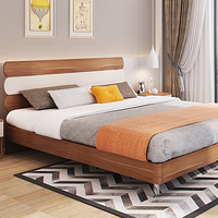 历史低价：A家家具 北欧现代简约家具板式双人床 1.8米框架床