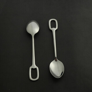 阳光飞歌 304不锈钢勺子套装  创意不锈钢主餐勺西餐勺汤匙调羹 挂孔系列2支装