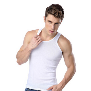 Langsha 浪莎 男士背心2件纯棉青年夏季潮修身型运动打底汗衫男 黑色+白色 175/XL (黑色、XL)