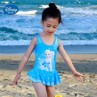 迪士尼（DISNEY）儿童泳衣 迪士尼冰雪奇缘系列 女童连体裙式泳装S19B2Q0125B 湖蓝色 120