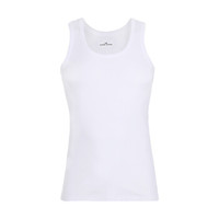 BODYWILD 未来棉纯棉男士背心运动背心跨栏U领打底衫ZBN11MF1 白色 175