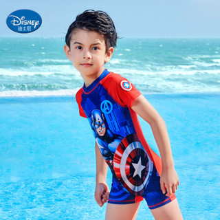 迪士尼（DISNEY）儿童泳衣 漫威复仇者联盟系列美国队长 男童连体泳衣冲浪服S19W2F0161A 红色 140