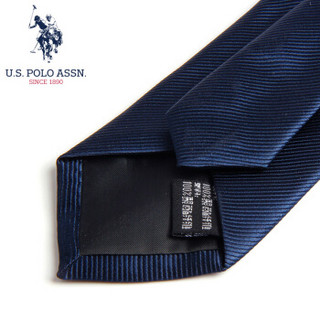 U.S. POLO ASSN 领带男6cm商务易拉得懒人领带结婚免系拉链领带休闲百搭学生礼盒装 SLDOO-60008 藏蓝