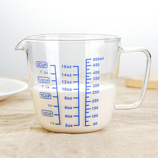 优淘客 多功能刻度玻璃杯 量杯牛奶杯烘焙计量杯