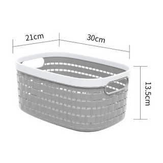 禧天龙 Citylong 5.7L桌面收纳篮环保塑料收纳筐杂物收纳盒冰河灰4支装 7264
