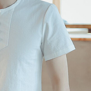 金盾（KIN DON）短袖T恤 2019夏季新款男士时尚百搭V领短袖T恤A082-T187白色L