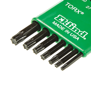 RS Pro欧时 7件 铬镍合金钢 L形状 短臂 Torx 扳手套件, 内含T10; T15; T20; T25; T27; T30; T40尺寸
