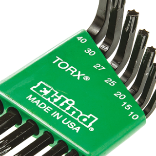 RS Pro欧时 7件 铬镍合金钢 L形状 短臂 Torx 扳手套件, 内含T10; T15; T20; T25; T27; T30; T40尺寸