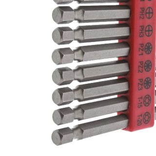RS Pro欧时 10件装 一字:4.5、7 mm;Phillips:PH1、PH2、PH3;Pozidriv:PZ1、PZ2、PZ3;Torx:T15、T20