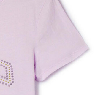 Gap旗舰店 女装棉质短袖T恤柔软弹力圆领内搭logo上衣女士打底衫 355266 粉紫色 M