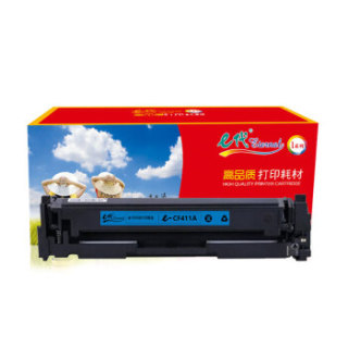 e代 CF411A蓝色硒鼓 适用惠普HP410A M452dn M452dw M452nw M377dw M477fdn M477fdw M477fnw碳粉