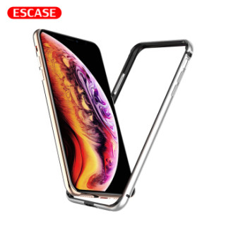 ESCASE 苹果X边框手机壳iPhonexs手机防摔保护套保护边框 加厚软内衬硬外壳 星光银