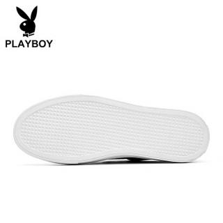 PLAYBOY 花花公子 英伦时尚平底休闲帆布鞋子男低帮透气百搭 DS85174 深灰 40