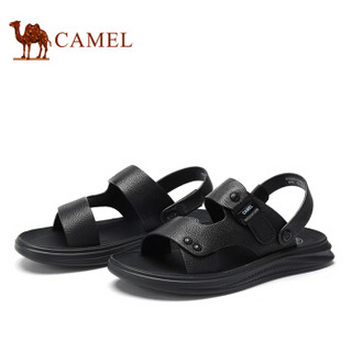 CAMEL 骆驼 韩版百搭舒适防滑两穿男士沙滩凉鞋 A922211582 黑色 40