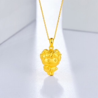 周六福 珠宝福运生肖系列3D硬金足金活力羊黄金吊坠 不含链定价 AD042761 约1.9g