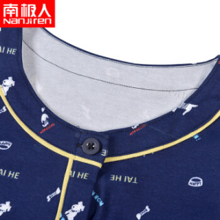 南极人(Nanjiren)儿童家居服男童女童短袖睡衣夏季薄款中大童衣服可爱卡通款 男童短袖深蓝小狗 120