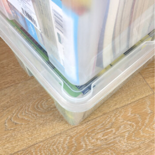家生活A+ 高透密封塑料收纳箱 15L 大号透明加厚衣物整理箱 玩具储物箱 车载收纳盒 蓝色2只装 3190