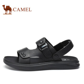 CAMEL 骆驼 韩版百搭舒适防滑两穿男士沙滩凉鞋 A922211582 黑色 41