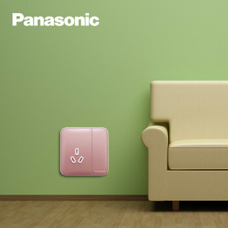 松下（ Panasonic）开关插座面板 单开单控三孔16A插座 1开3孔大功率空调墙壁插座 格彩 WPC608MYL 玫瑰金色