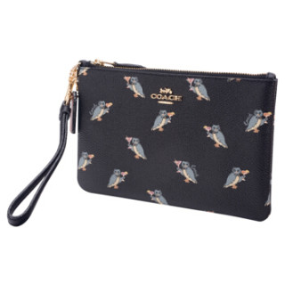 COACH 蔻驰 女士PVC手拿包 CC19SS02 38924GDBLK 黑色