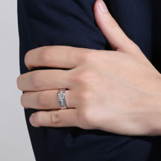 商品鸣钻国际致爱白18k金钻戒男钻石戒指结婚求婚男戒情侣对戒男款15