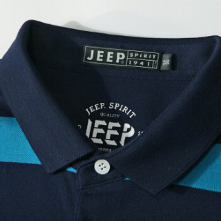 吉普 JEEP 短袖t恤男2019新款春夏季商务休闲半袖翻领polo衫上衣韩版修身男装XW82 蓝色 L