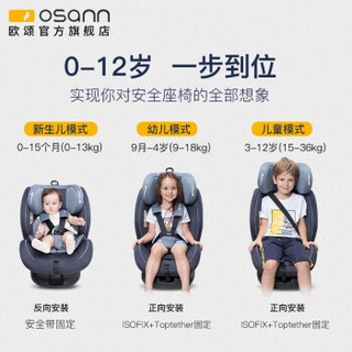 osann欧颂德国宝宝婴儿0-12岁儿童安全座椅车载汽车座椅可坐躺 珊瑚粉