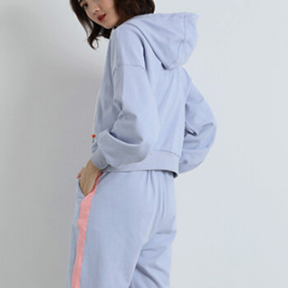 JOY OF JOY 京东女装2019春夏新款时尚卫衣套装女休闲连帽运动服两件套 JWWY193692 蓝色 2XL