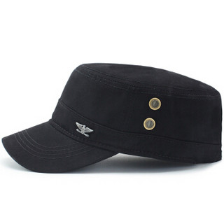 纪维希（Jiweixi）帽子 男春夏季平顶帽户外休闲鸭舌帽时尚军帽男士遮阳帽 JWX706 黑色